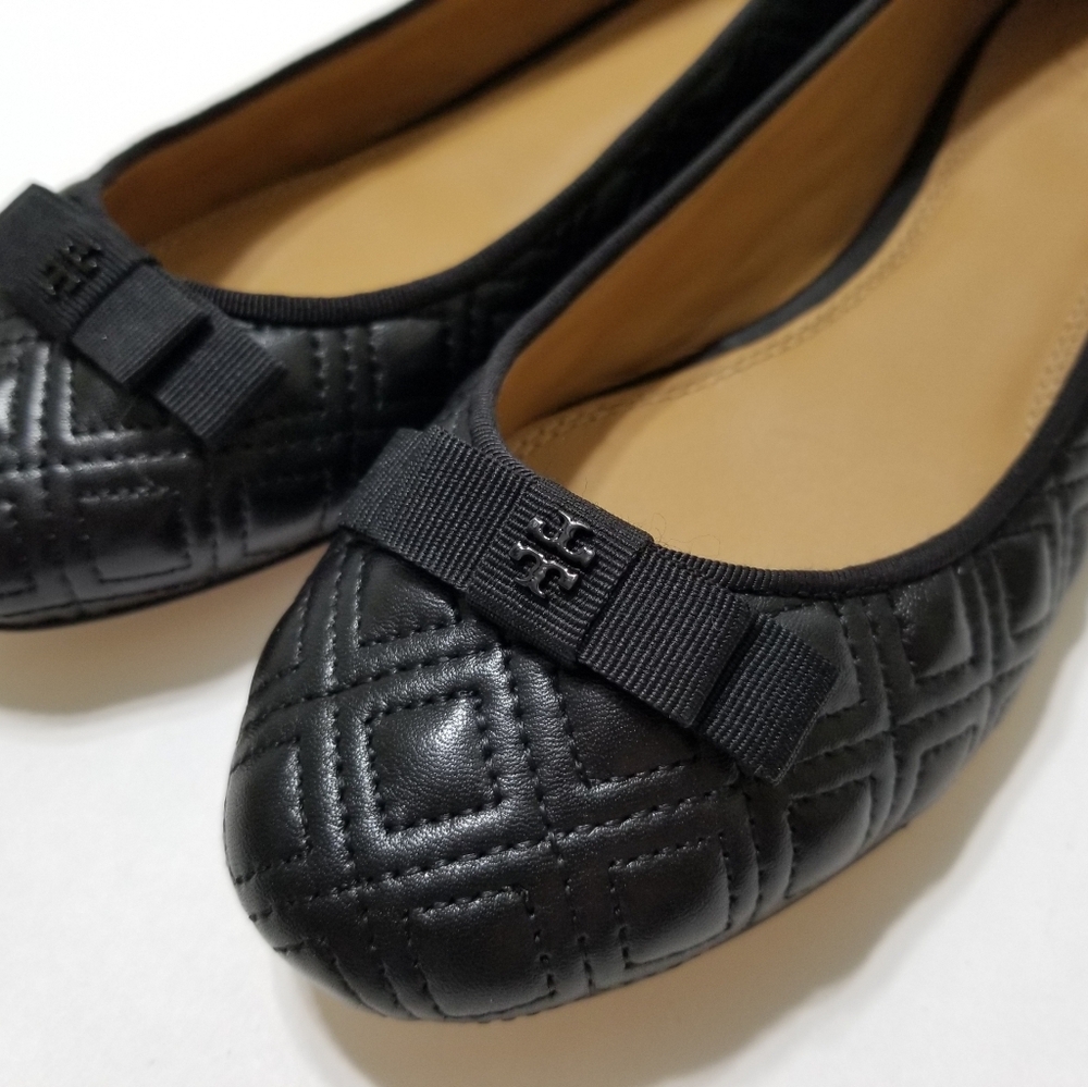 NIB Tory Burch Marion Quilted Leather Ballet Flat in Perfect Black Size 7, 7.5 - Picture 11 of 16
